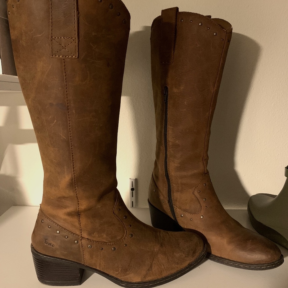 Size 10 knee high leather BOC boots EUC